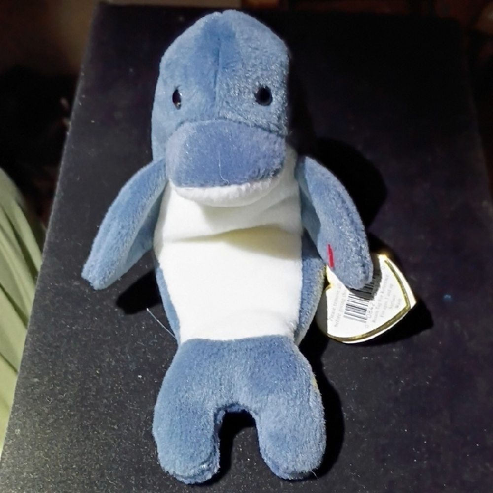 Blue and White Plush Dolphin Toy (Echo)